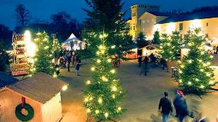 Prachtvolle Kulisse. Auch im Krongut Bornstedt weihnachtet es sehr. Foto: pa/ZB
