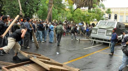 Krawalle in Bolivien.