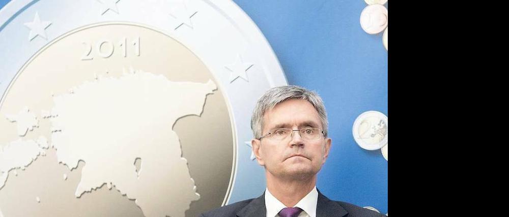 Das 17. Euro-Land. Der Chef der estländischen Zentralbank, Andres Lipstok, bei der Eröffnung einer Euro-Ausstellung in Tallinn.
