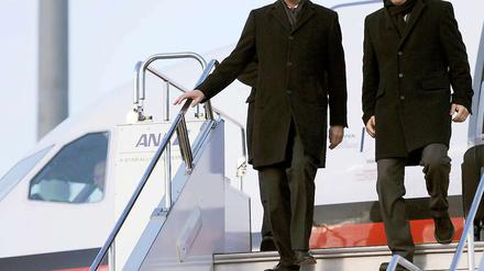 Guido Westerwelle landet in Pakistan.