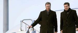 Guido Westerwelle landet in Pakistan.