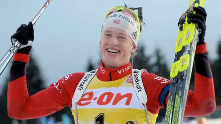 Der Norweger Tarjei Bö, Führender im Gesamtweltcup.