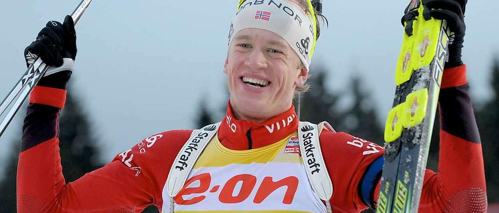 Der Norweger Tarjei Bö, Führender im Gesamtweltcup.
