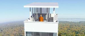 Der etwa 30 Meter hohe Müggelturm soll renoviert werden. Von oben kann man kilometerweit über Berlin und Brandenburg blicken.