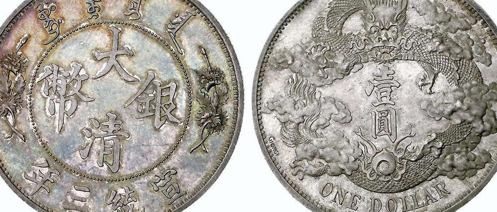100 Jahre alt ist die wertvolle und sehr seltene chinesische Münze.