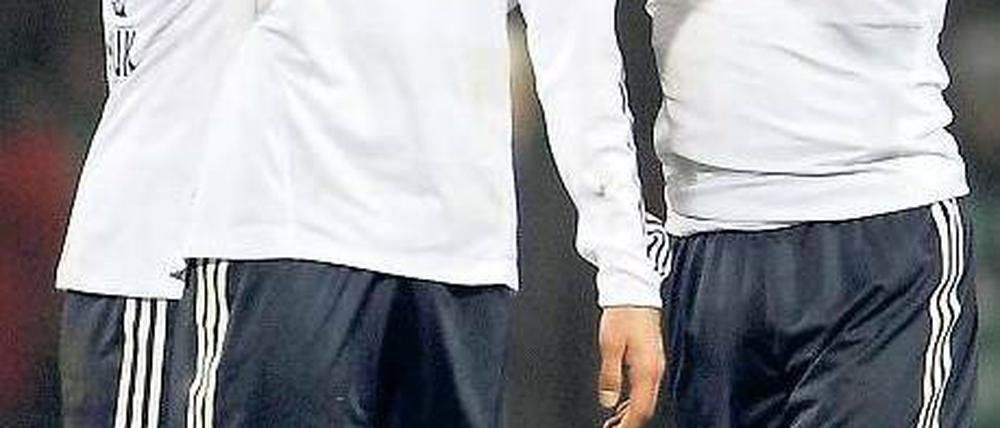 Da tut’s weh. Thomas Müller dokumentiert seinen Streit mit Arjen Robben. Foto: dpa