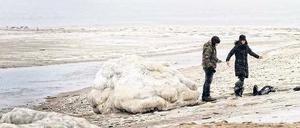 Eiskalte Furcht. Fiele der Golfstrom aus, sähe der Strand von Sylt häufiger so aus wie auf dieser Aufnahme vom Dezember. 
