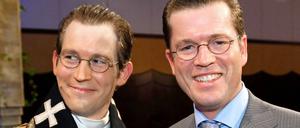 Mutmaßlicher Plagiator und Plagiat: Karl-Theodor zu Guttenberg (rechts) mit Doppelgänger.