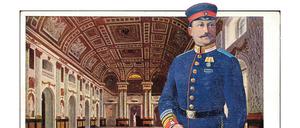 Ein Besuch im Schloss. Im weißen Saal speiste an dem Tag die kaiserliche Familie. Auch Unteroffizier Gustav Hartmann durfte an der Tafel dort teilnehmen.