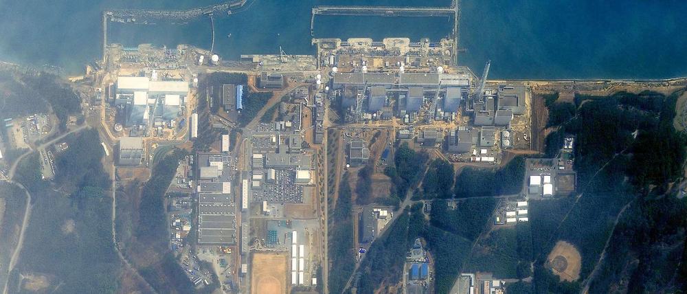 Das havarierte Atomkraftwerk Fukushima in einer Luftaufnahme.