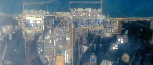 Das havarierte Atomkraftwerk Fukushima in einer Luftaufnahme.