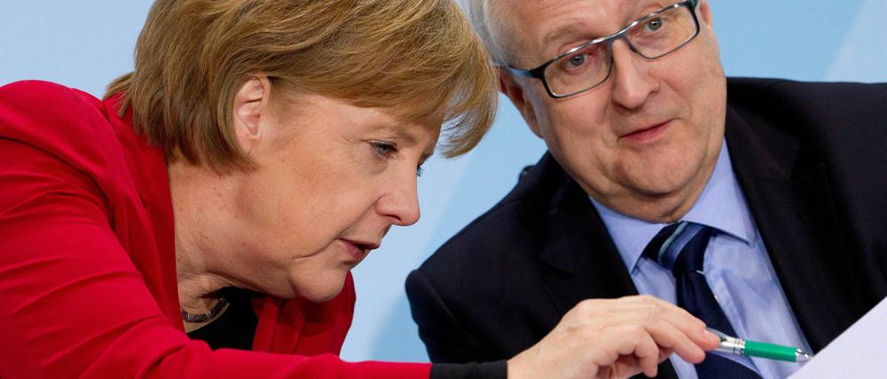 Bundeskanzlerin Angela Merkel und Bundeswirtschaftsminister Rainer Brüderle.