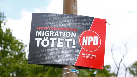 Eines der Wahlplakate der NPD zur Europawahl 2019.