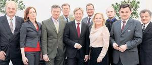 Wir sind nur die Kandidaten. Bewerber und amtierender Vorstand. Foto: dpa