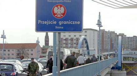 Der Blick auf Frankfurt/Oder von der polnischen Seite aus. Zum 1. Mai fallen die letzten Schranken für EU-Bürger am deutschen Arbeitsmarkt.
