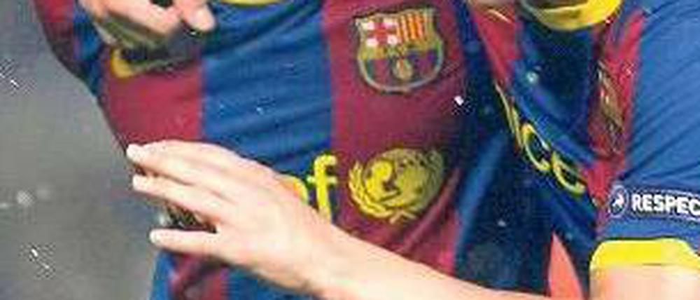 Letzter Schrei. Torschütze Pedro (l.) und David Villa jubeln im letzten „Clasico“.Foto: dpa