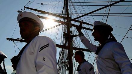 Das Ende der acht Monate lange Südamerikareiseder Gorch Fock, die vom Tod einer Kadettin und zahlreichen Negativschlagzeilen überschattet wurde. 