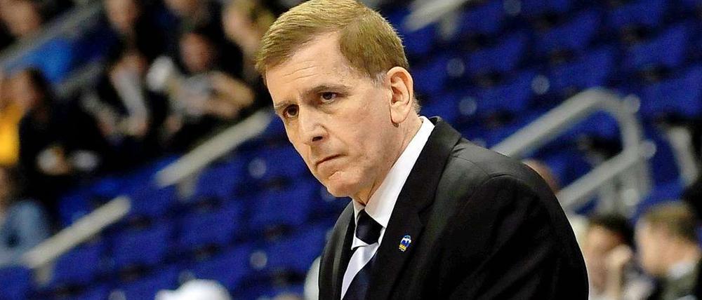 Ernste Mine zum erfolgreichen Spiel: Alba-Trainer Katzurin warnt trotz vier Siegen in dieser Saison gegen Oldenburg vor dem dritten Playoff-Duell.