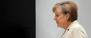 Bundeskanzlerin Angela Merkel (CDU) kommt in Berlin im Konrad-Adenauer-Haus zur Pressekonferenz nach der Sitzung des Bundesvorstands der CDU.