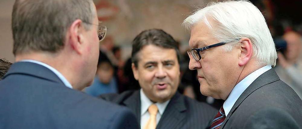 SPD-Führungspersonal: Peer Steinbrück, Sigmar Gabriel und Frank-Walter Steinmeier.