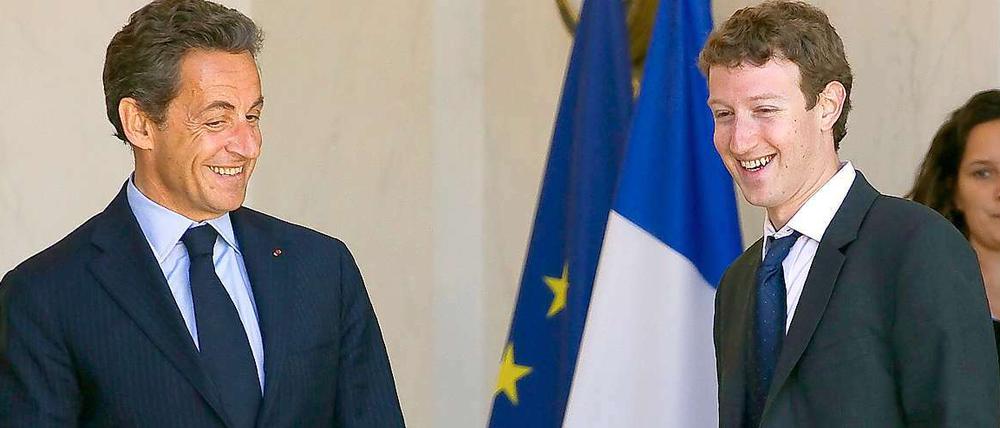 Gipfel-Teilnehmer: Frankreichs Präsident Nicolas Sarkozy und Facebook-Gründer Mark Zuckerberg.