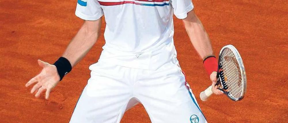 Wer will mich aufhalten? Novak Djokovic zeichnet seine Hingabe zum Tennis aus. Die könnte ihn bis an die Spitze bringen. Foto: Reuters