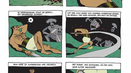 Fabulierfreudig: Eine Seite aus „Sokrates der Halbhund“. 