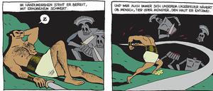 Fabulierfreudig: Eine Seite aus „Sokrates der Halbhund“. 