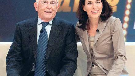 Erster „Sportschau“-Mann, erste -Frau: Ernst Huberty und Anne Will. Foto: WDR