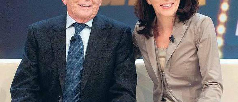Erster „Sportschau“-Mann, erste -Frau: Ernst Huberty und Anne Will. Foto: WDR