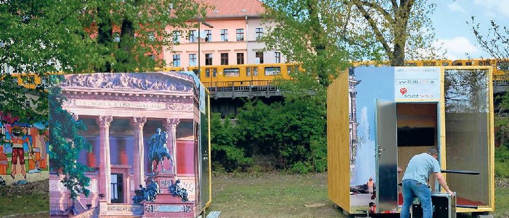 Die Boxen im Prinzenbad: Hinten die U-Bahn, vorn das Schwimmbecken