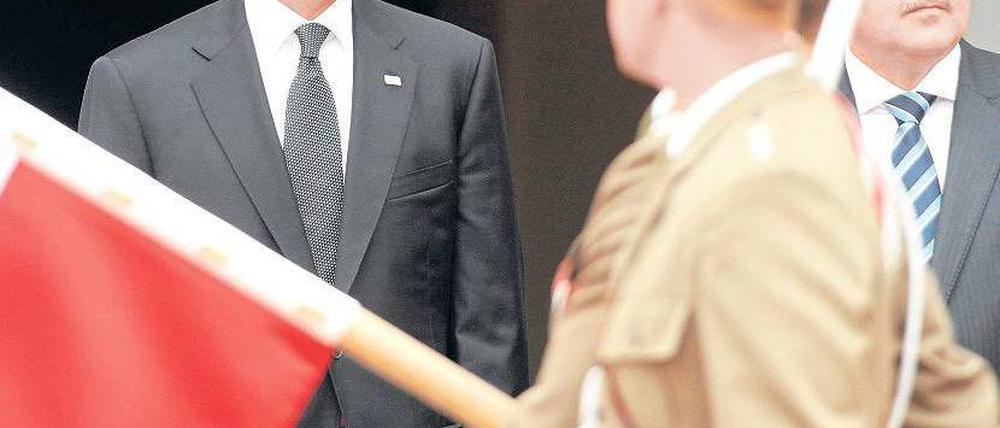 Staatsgast Barack Obama mit Polens Präsident Bronislaw Komorowski. Foto: rtr