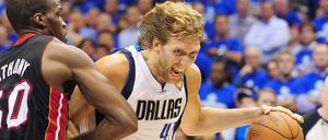 Nicht zu stoppen. Auch im fünften Spiel des NBA-Finals gegen Miami war Dirk Nowitzki mit 29 Zählern wieder bester Werfer seiner Dallas Mavericks.