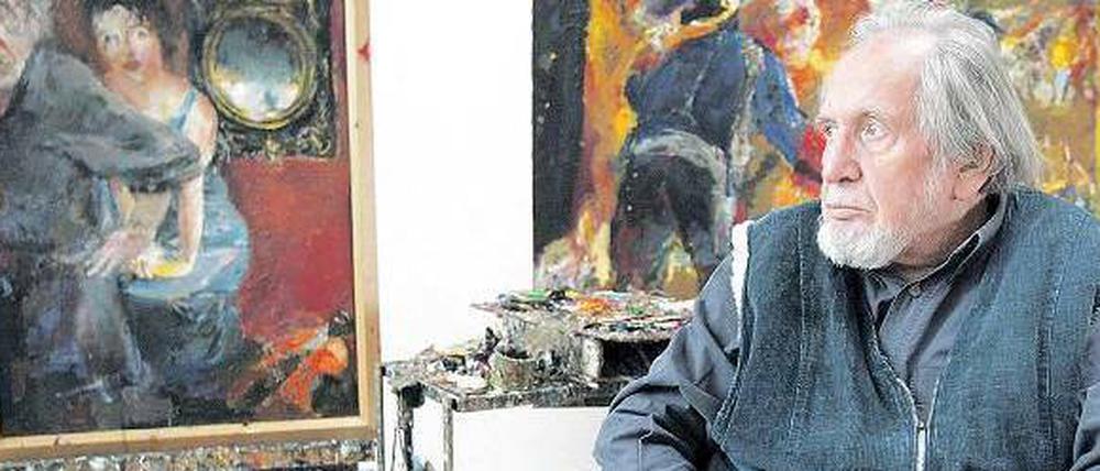 Malen, übermalen, neu malen. Bernhard Heisig in seinem Atelier in Strohdehne im Havellandkreis.