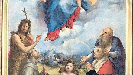 Zwillingsschwester. Raffaels „Madonna von Foligno“ reist aus dem Vatikan zur „Sixtinischen Madonna“ nach Dresden. Foto: dpa