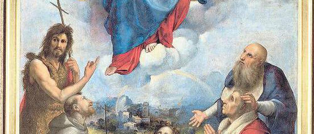 Zwillingsschwester. Raffaels „Madonna von Foligno“ reist aus dem Vatikan zur „Sixtinischen Madonna“ nach Dresden. Foto: dpa