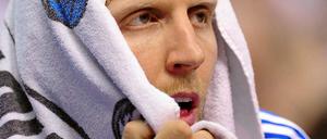 Dirk Nowitzki war während der NBA-Finalspiele nicht immer topfit.