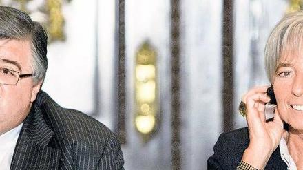 Es kann nur einen geben. Der Mexikaner Agustin Carstens und die Französin Christine Lagarde konkurrieren um die Nachfolge von Dominique Strauss-Kahn. Foto: AFP