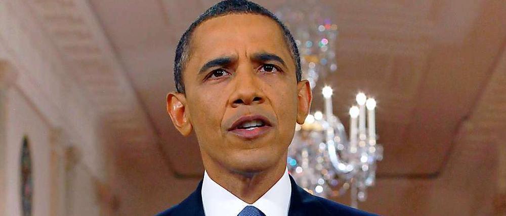 US-Präsident Barack Obama während seiner 13-minütigen Rede an die Nation.