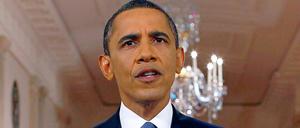 US-Präsident Barack Obama während seiner 13-minütigen Rede an die Nation.