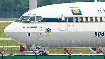 Die beschlagnahmte Boeing. Foto: dpa