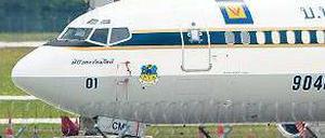 Die beschlagnahmte Boeing. Foto: dpa