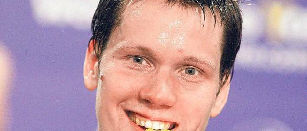 Goldprobe. Jörg Fiedler gewinnt in Sheffield den EM-Titel. Foto: dpa