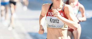 Geht sie oder geht sie nicht? Bei der WM 2009 war Sabine Krantz auf den Straßen Berlins dabei, ihr Start in Daegu ist ungewiss. Foto: dpa