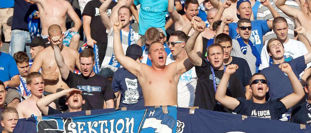 Hertha-Fans während des Spiels.