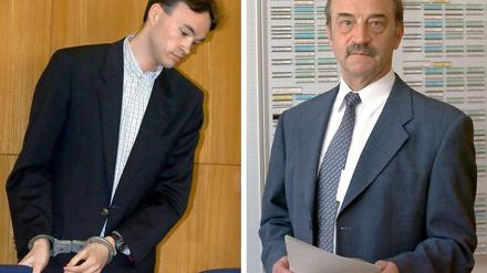 Magnus Gäfgen (li.) und Wolfgang Daschner. Der Polizei-Vizepräsident ließ Entführer Gäfgen Folter androhen und wurde dafür verurteilt.