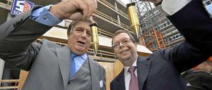 Peter Terium (l.) tritt im kommen Juli die Nachfolge für RWE-Chef Jürgen Großmann (l.) an. Hier sind die beiden im April 2008 zusammen bei einem Richtfest.