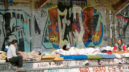 Seit knapp zwei Wochen leben drei Roma-Familien im Görlitzer Park.