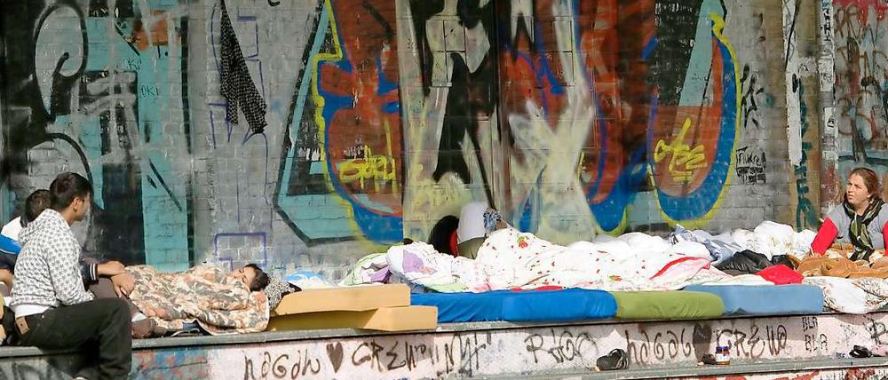 Seit knapp zwei Wochen leben drei Roma-Familien im Görlitzer Park.
