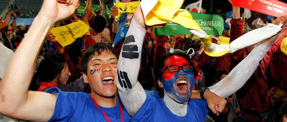 Riesenjubel in Südkorea: Pyeongchang wird die Olympischen Winterspiele im Jahr 2018 ausrichten.